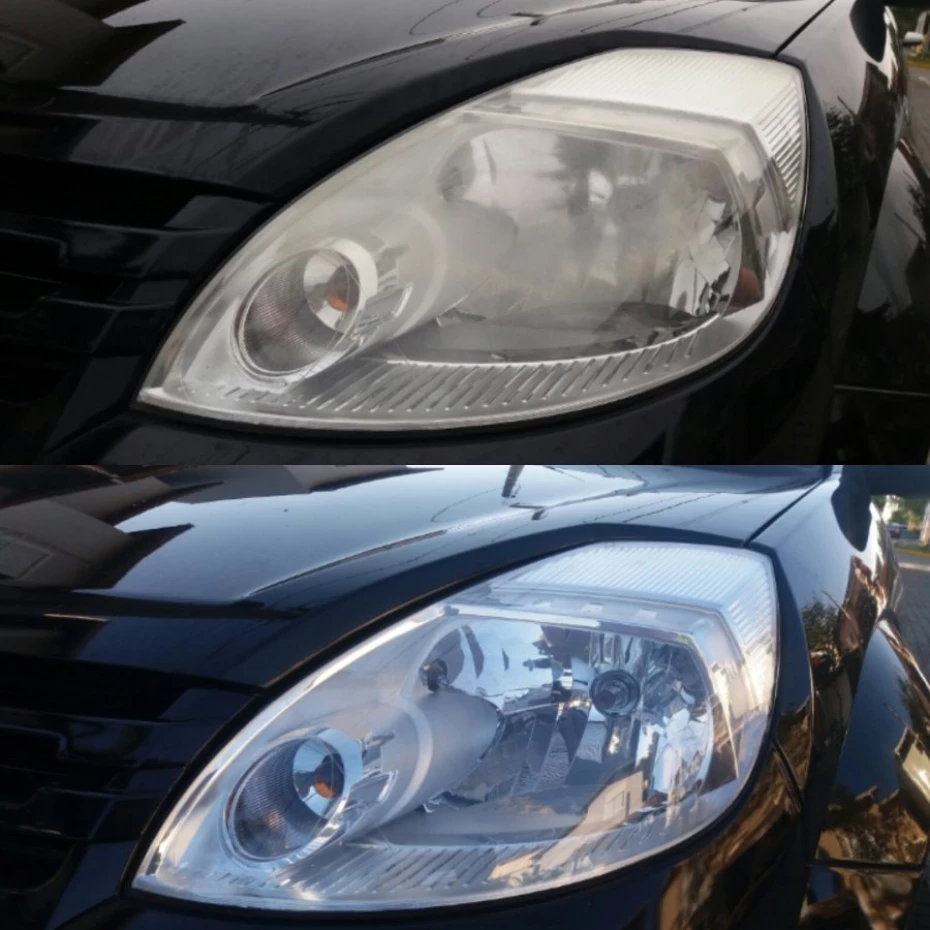 Foto 7: Antes e Depois. Farol Ford Ka. — Mais Foco Restauração de Farol Automotivo